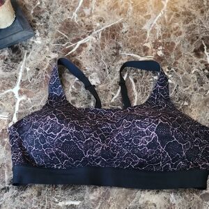 Lululemon Athletica Black and Pink Lace Sports Bra